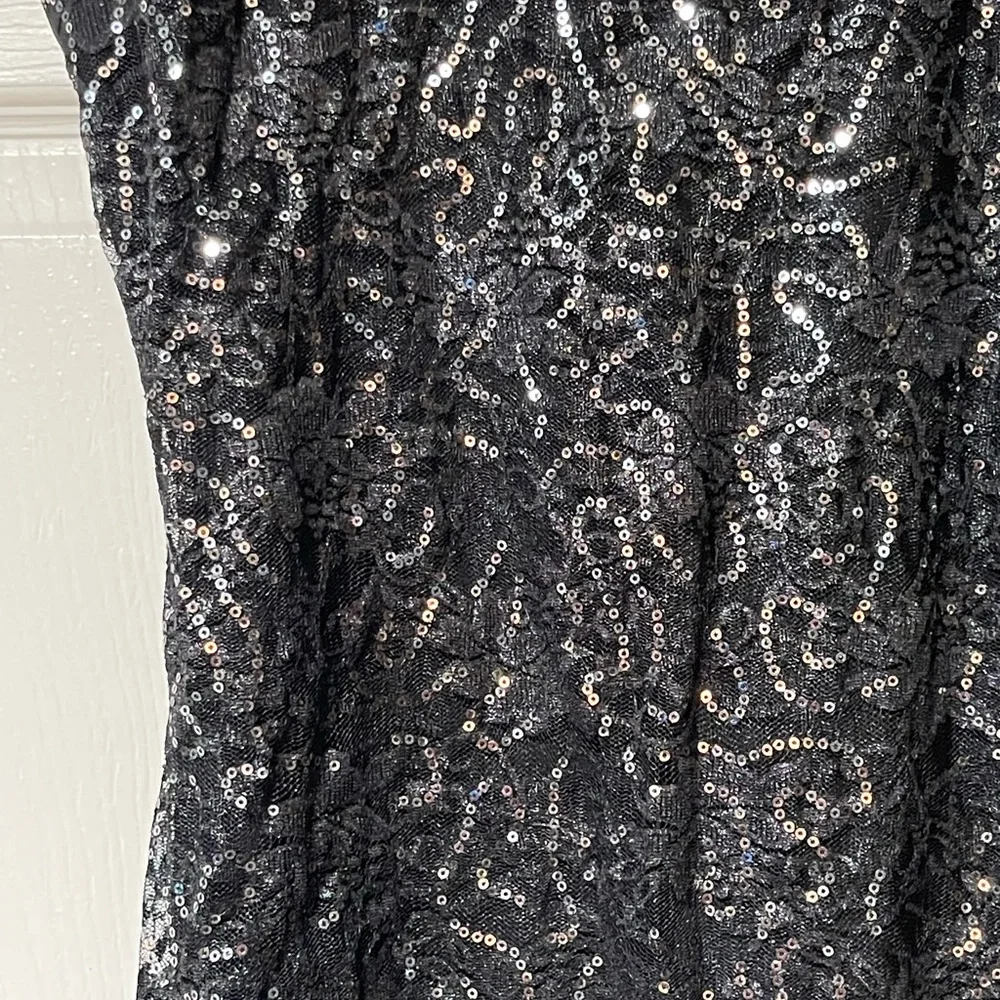 Black Sequin Women's Top - Picture 3 of 4